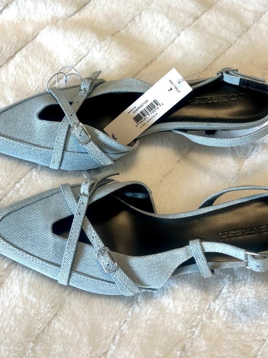 Joe Fresh Slingback Kitten Heels – Light Blue Denim – Pointed Toe – Size 7 – NWT - Picture 3 of 4